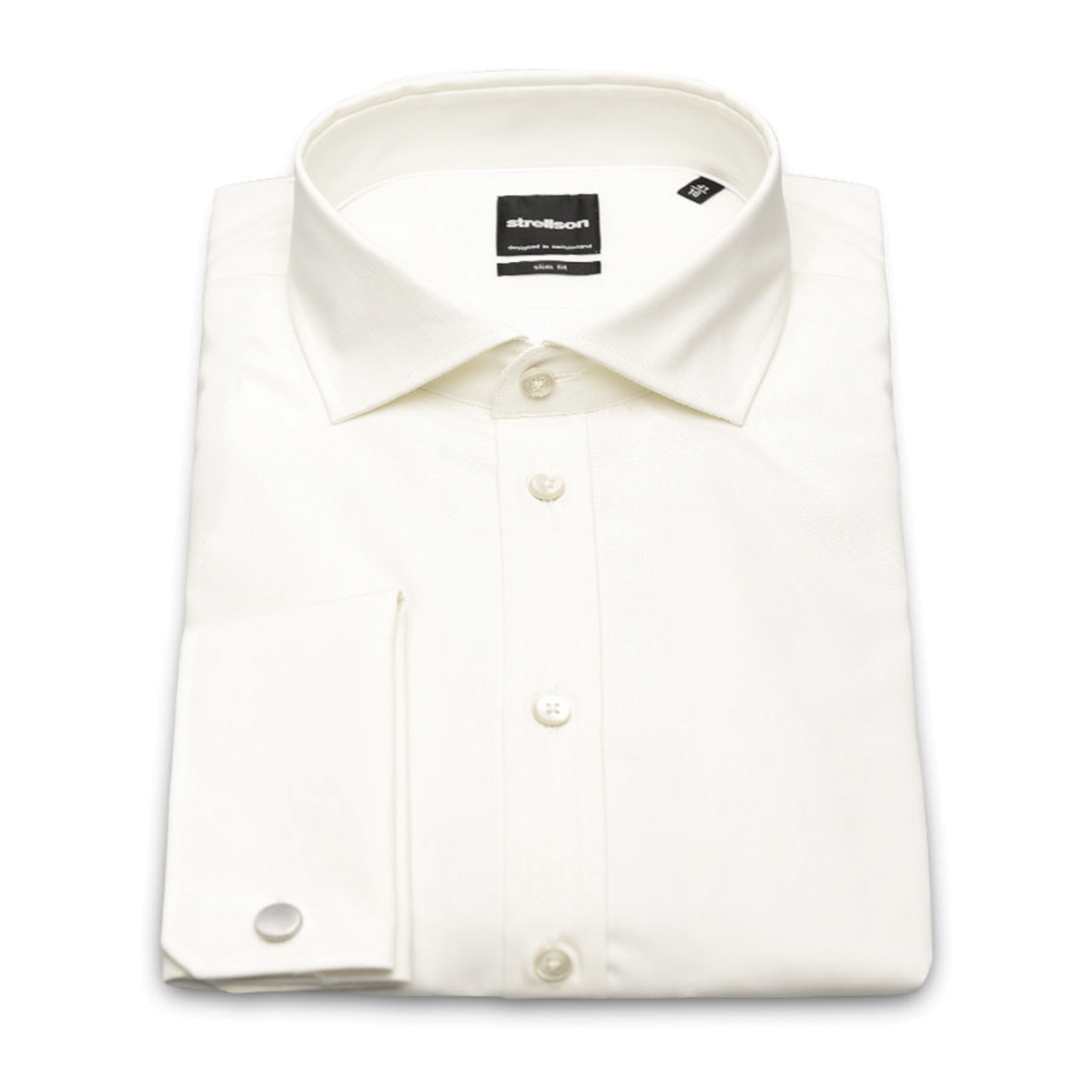 dwaas Lao Bisschop Off White overhemd met dubbelmanchet en normale mouwlengte (65cm) van het  merk Strellson 1101662/199 JAMUE UMA Off White